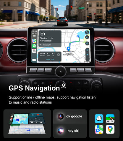 10" Single Knob keybutton Car Stereo for Jeep Wrangler JL Gladiator JT 2019-2023