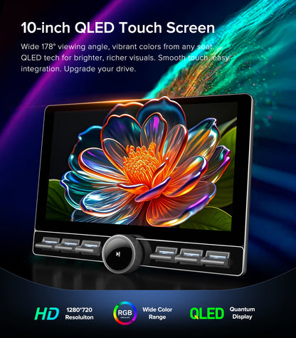 for Ford F150 Car Radio 2009-2014 |Wireless CarPlay Android Auto| Single Knob Keybutton QLED Touch Screen Stereo Upgrade | Android 13.0| AM/FM |Steering Wheel Control