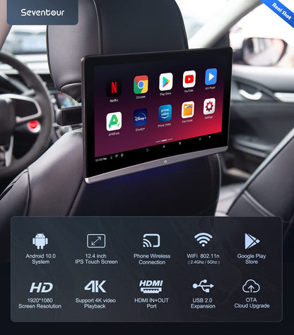 12.4" Android10 Car Headrest Monitor for Back Seat