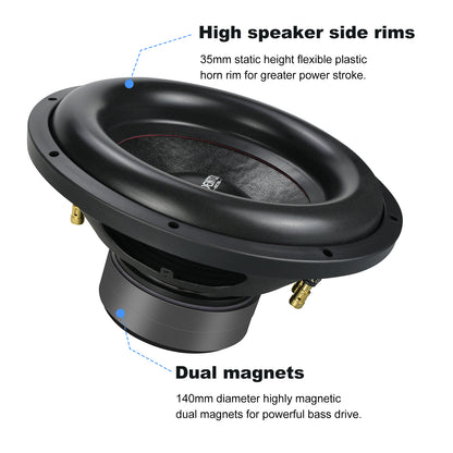 12 inch 1400 Watt Max Power Car Audio Dual 4 Ohm Car Subwoofer