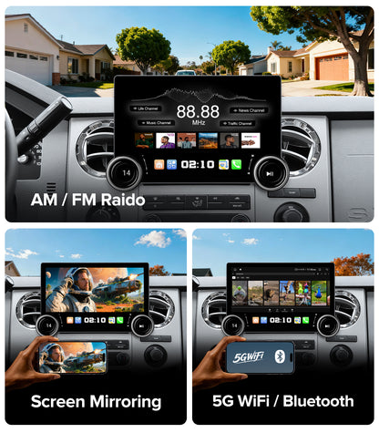 11.5" Dual Knobs car Radio for Ford F150 2004~2008,F250/F350/450/550 2009~2016 | Wireless CarPlay Android Auto | QLED Touch Screen Car Stereo