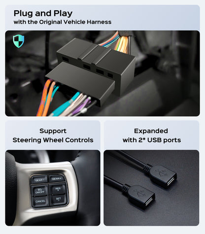 10.2inch Car Stereo Radio for Dodge Ram Pickup 1500 2500 3500 2013 2014 2015 2016 2017 2018 with Wireless carplay/Android auto/Touchscreen/Android13/GPS Navigation/HD Backup Camera