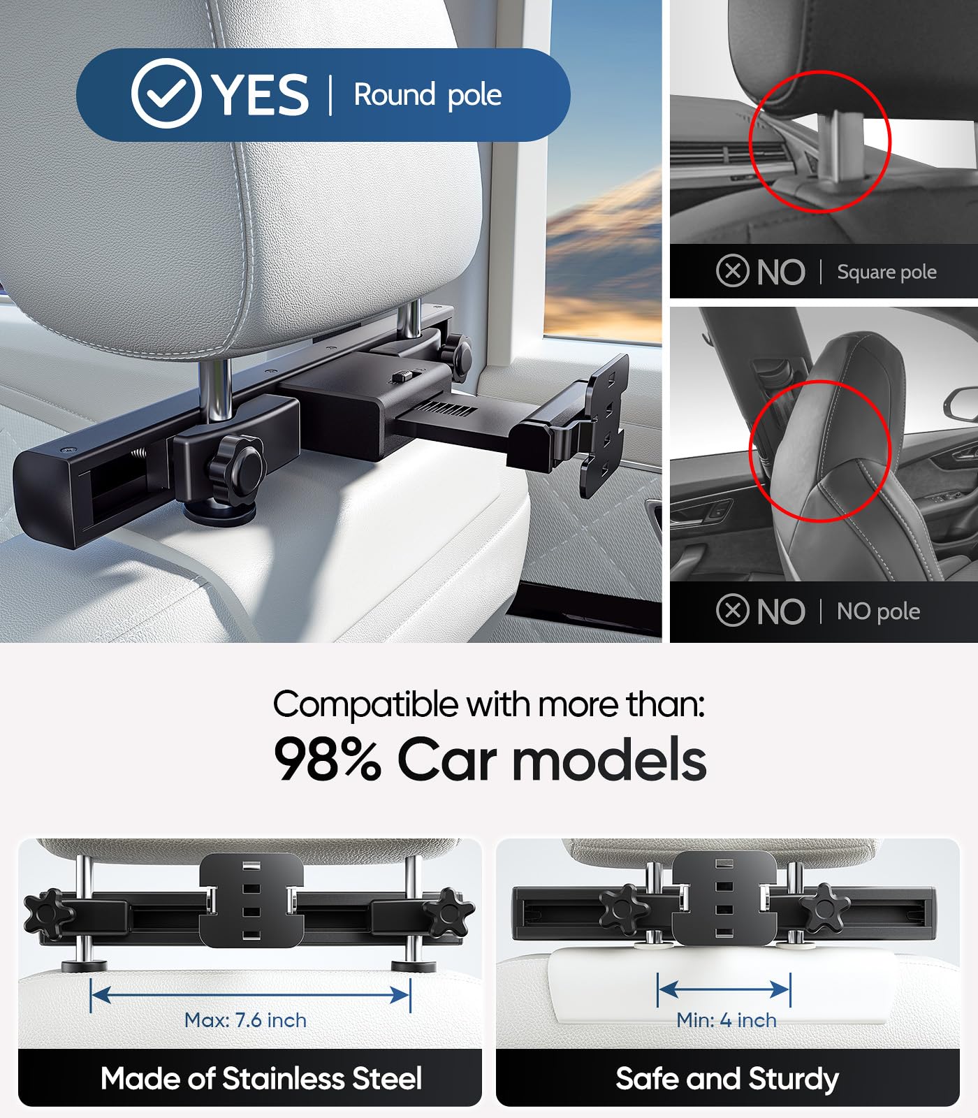 15.6 inch 4K Android.13 Car TV Headrest Monitor for Cars Back seat Rear Entertainment System, Support Phone Wireless Mirror Link Touch Screen,with WiFi/Bluetooth/HDMI/USB/Video Player