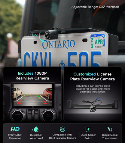 Car Radio for Jeep Wrangler JK Compass Grand Cherokee Dodge Ram Upgrade Stereo Wireless CarPlay Android Auto Touch Screen/Android13/Bluetooth/GPS Navigation/HD Backup Camera