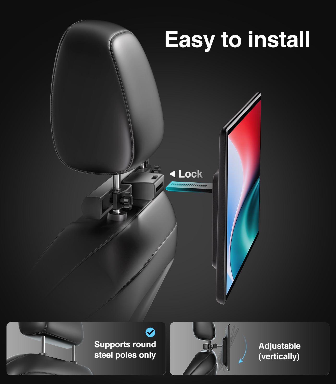 16" Car TV Headrest Monitor for Cars Back seat Universal Rear Entertainment System, Support Phone Wireless Mirror Link Touch Screen 4K,with WiFi/Bluetooth/HDMI/USB/Video Player