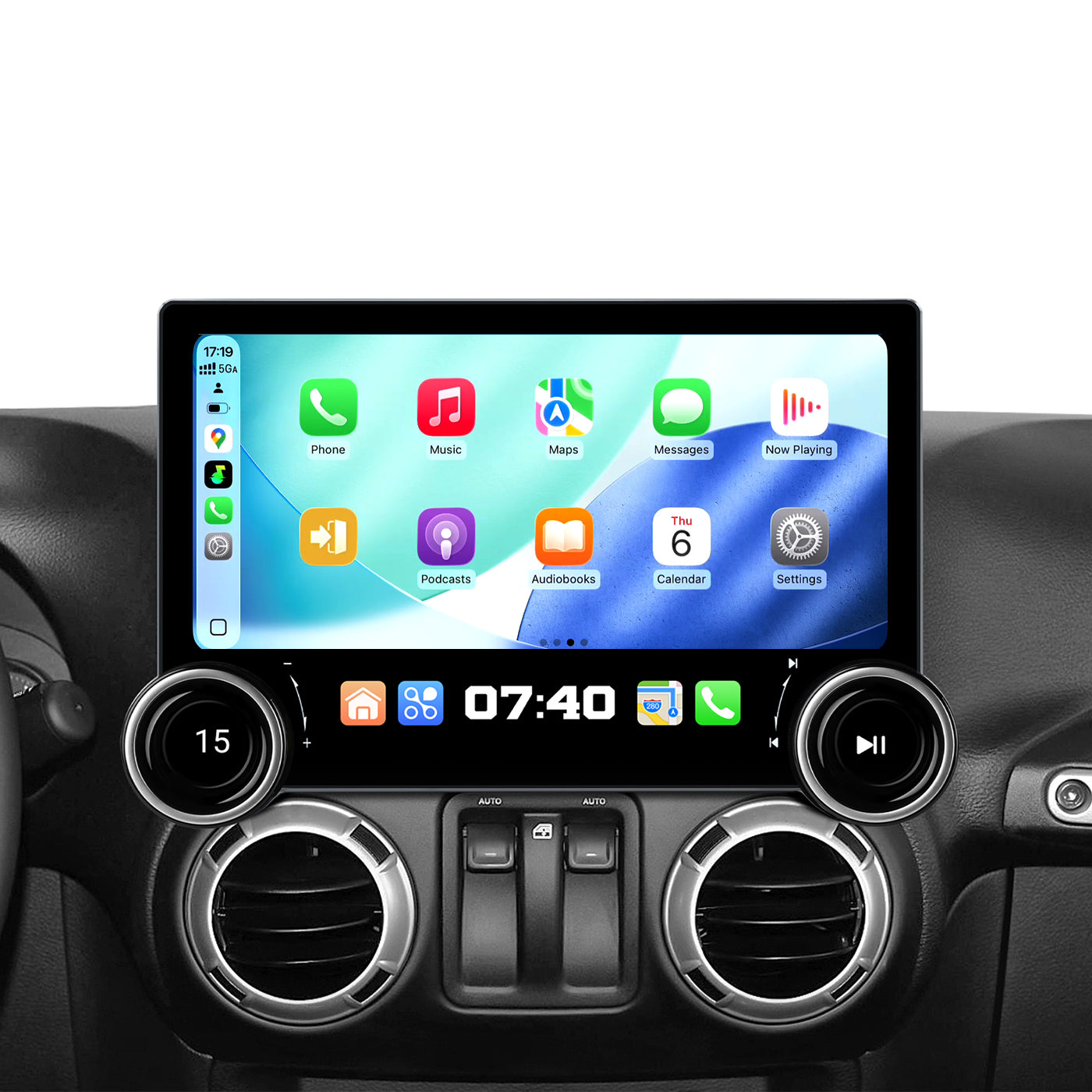 11.5" Dual Knob Car Radio Stereo for Jeep Wrangler JK Head Unit Dodge Ram1500