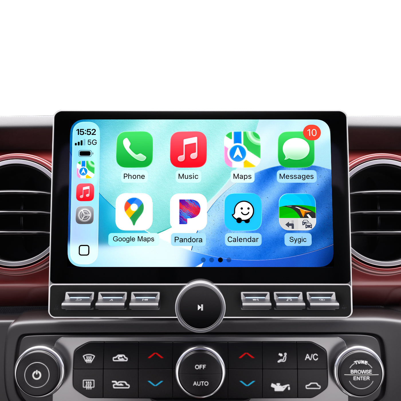 10" Single Knob keybutton Car Stereo for Jeep Wrangler JL Gladiator JT 2019-2023